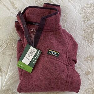Women's L.L.Bean Sweater Fleece Pullover Dark Plum Rose